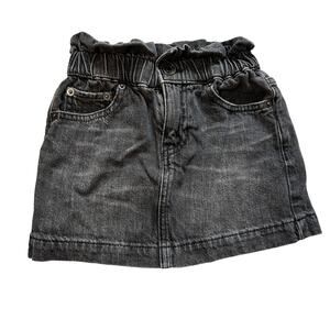 Kids High-Rise Paperbag Waist Denim Skirt 6-7Y